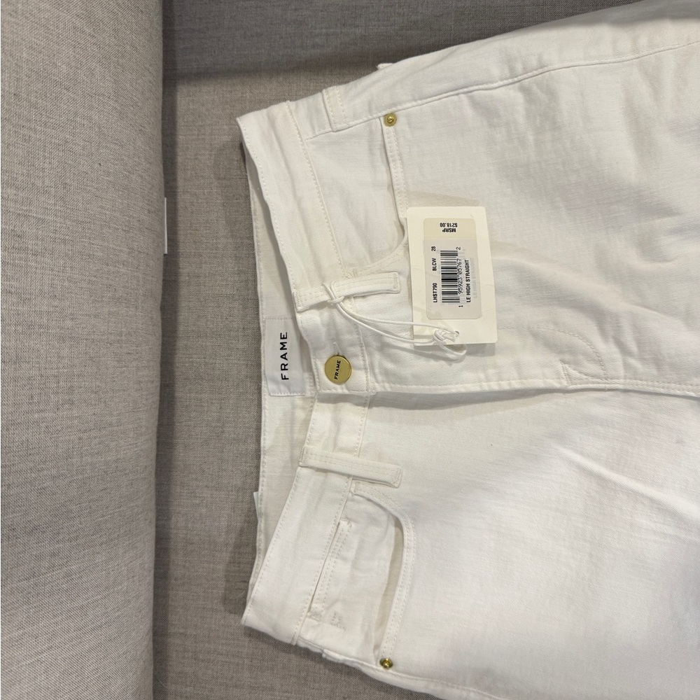 Frame Denim Le High Straight White Jeans - Picture 3 of 5